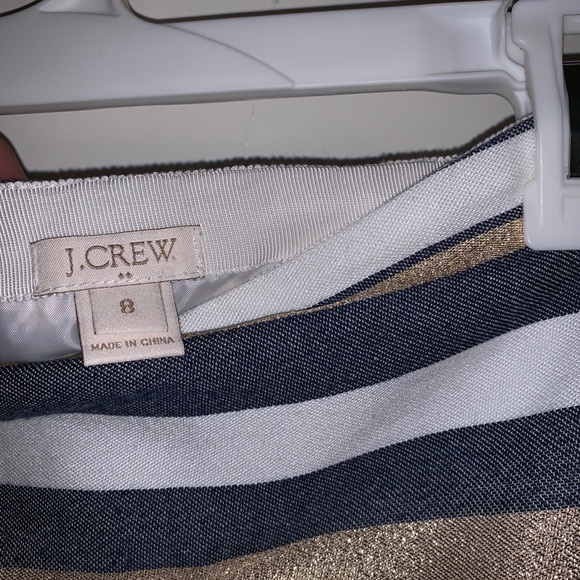 J.Crew Gold Navy White Striped Skirt - Picture 3 of 3
